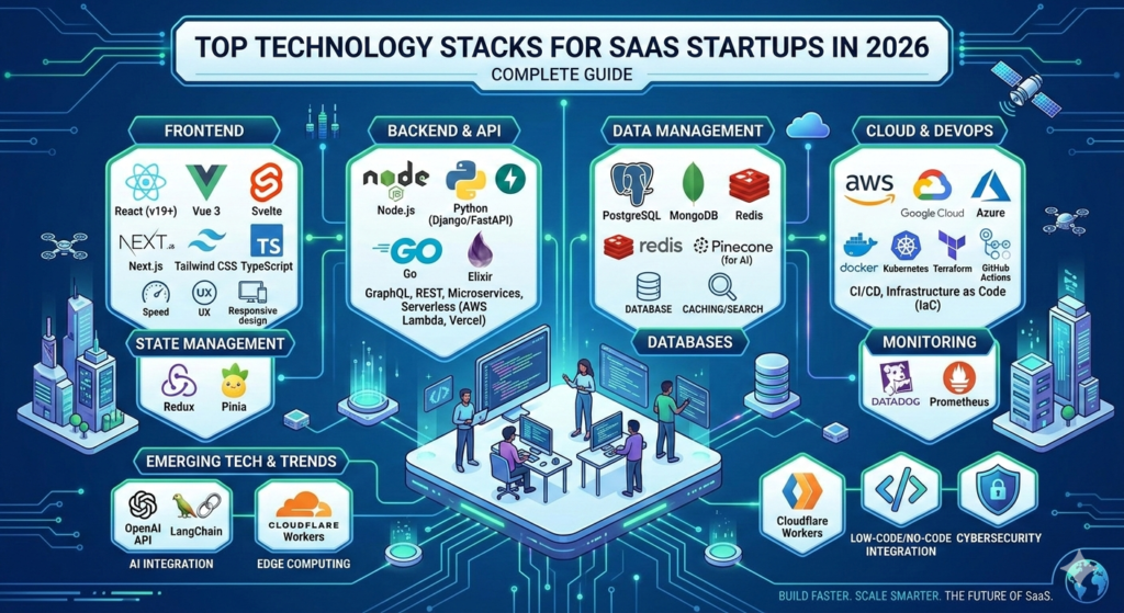 Top Tech Stacks for SaaS Startups in 2026 | Complete Guide